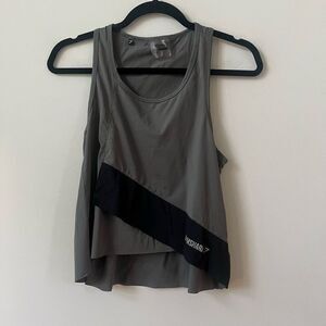 Gymshark Women's Gray Pullover High Low Hem Scoop Neck Crop Tank Top Size Small